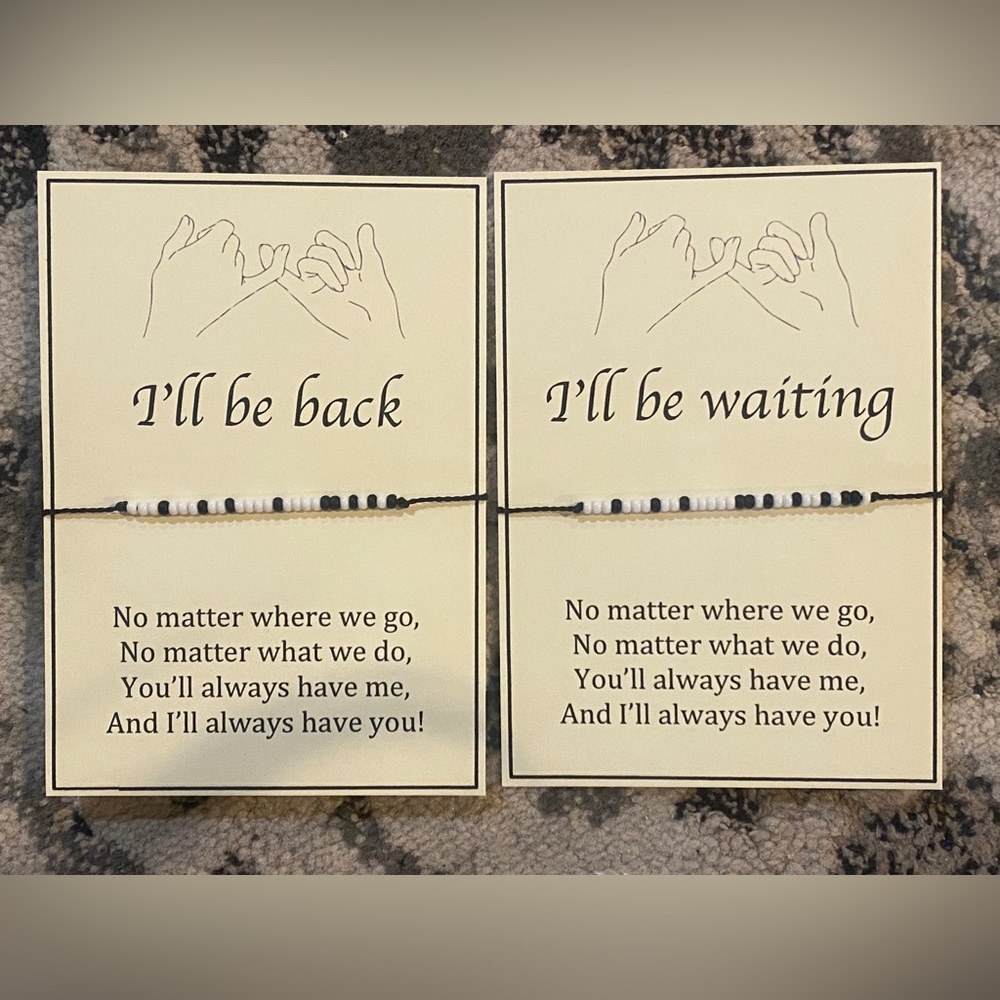 I’ll be back, I’ll be waiting Morse code couple bracelets🤍